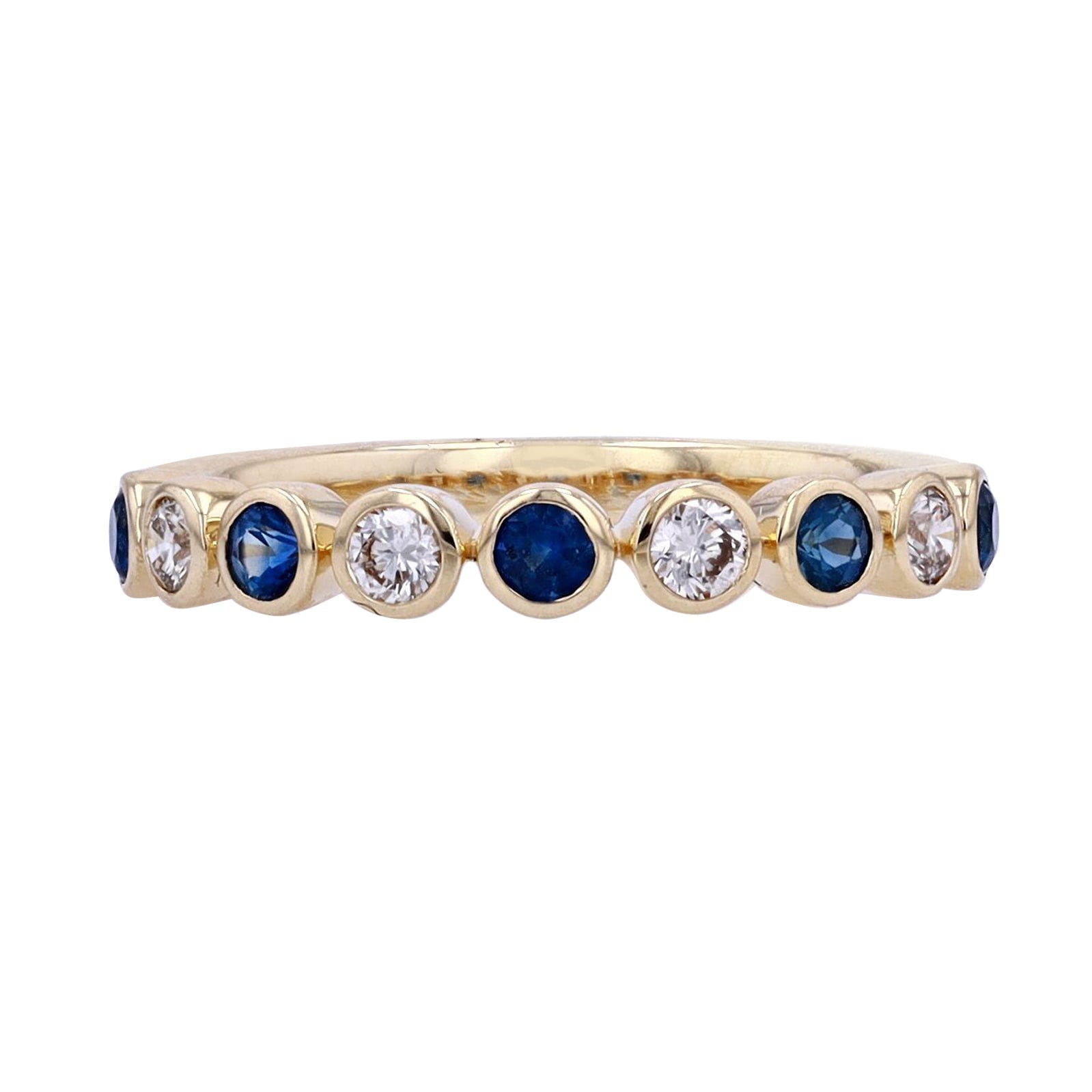 14K Diamond & Gemstone Bezel Set Band<p><strong>More Colors Available</p></strong>
