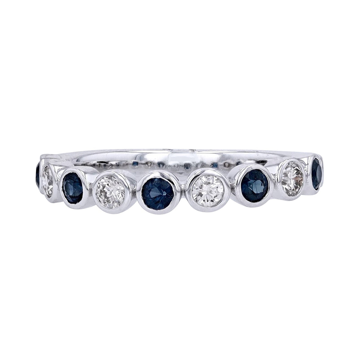 14K Diamond & Gemstone Bezel Set Band<p><strong>More Colors Available</p></strong>