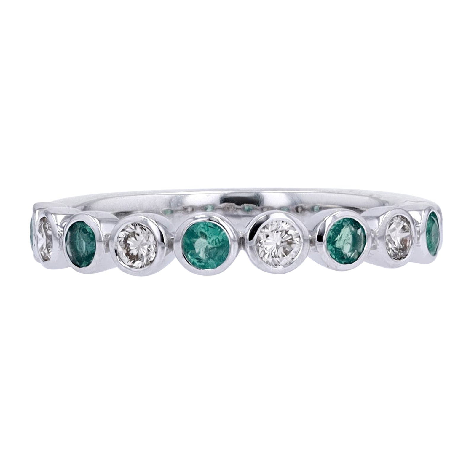 14K Diamond & Gemstone Bezel Set Band<p><strong>More Colors Available</p></strong>