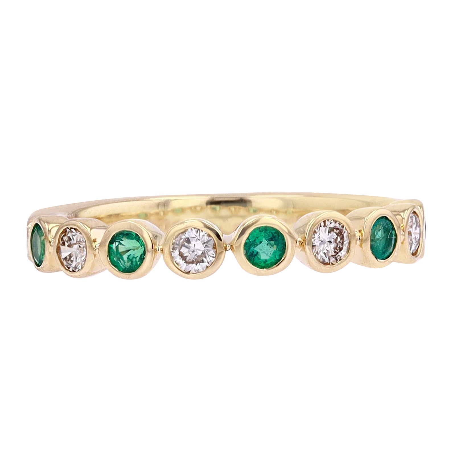 14K Diamond & Gemstone Bezel Set Band<p><strong>More Colors Available</p></strong>