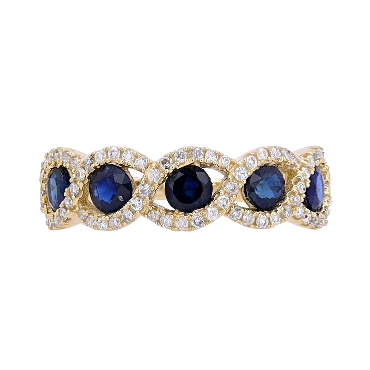 14K Gemstone & Diamond Band<p><strong>More Colors Available</p></strong>