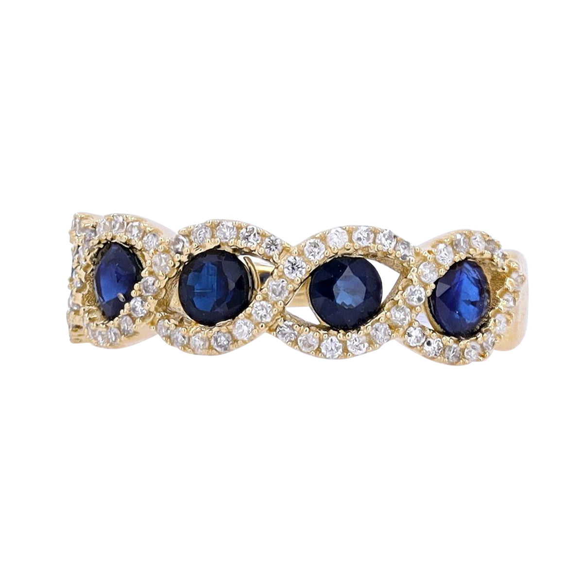 14K Gemstone & Diamond Band<p><strong>More Colors Available</p></strong>