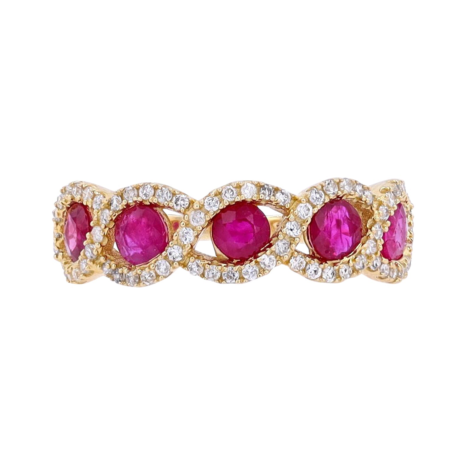 14K Gemstone & Diamond Band<p><strong>More Colors Available</p></strong>