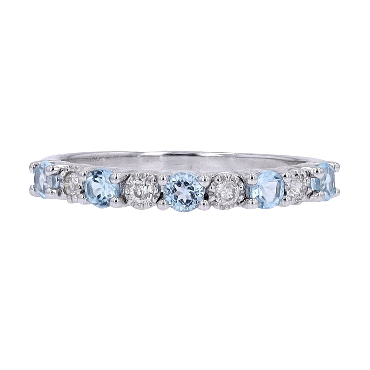 14K WG Gemstone & Diamond Band<p><strong>More Colors Available</p></strong>