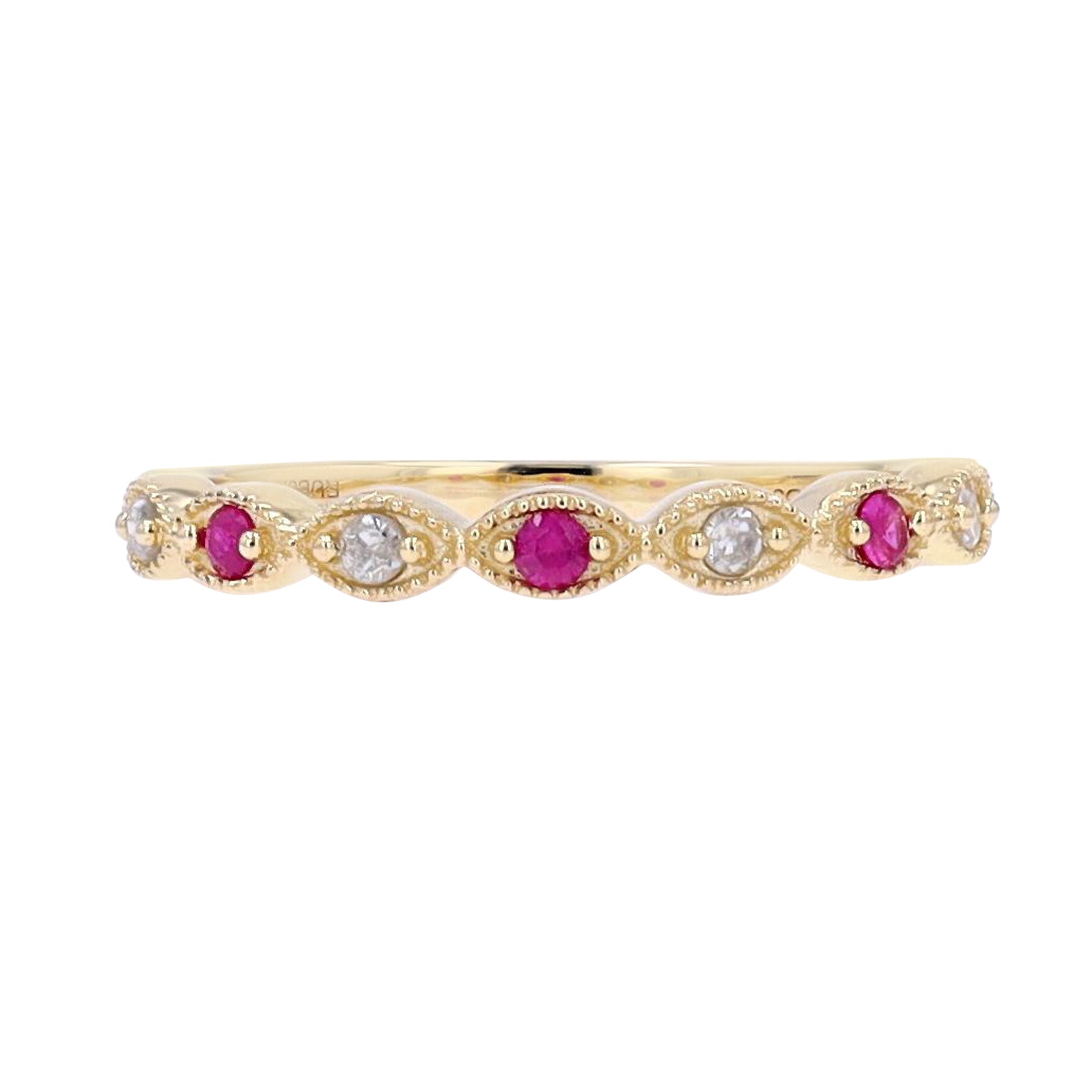 14K Gemstone & Diamond Scalloped Band<p><strong>More Colors Available</p></strong>