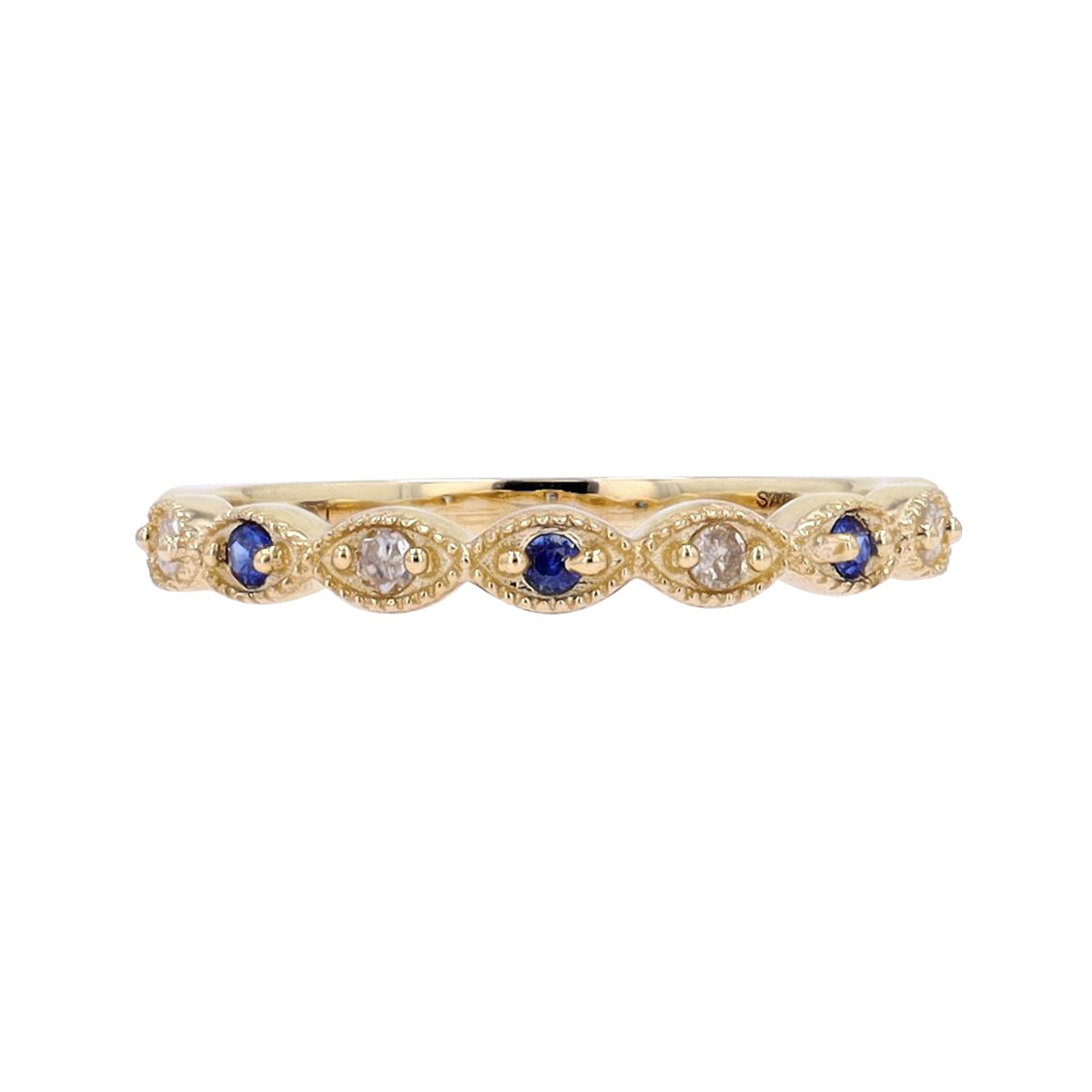 14K Gemstone & Diamond Scalloped Band<p><strong>More Colors Available</p></strong>