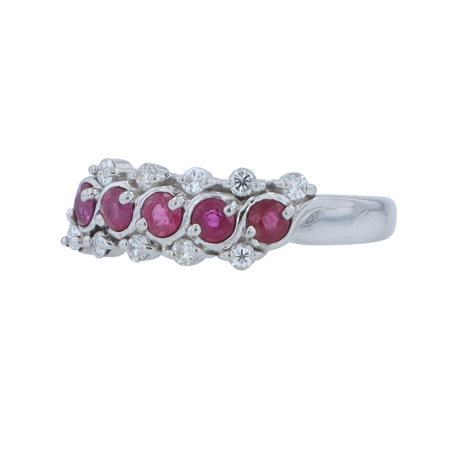 PT900 .62 CTW Ruby Five Stone Band