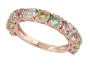 14K EFFY RG 2.95 CT Multicolor Gemstone Band