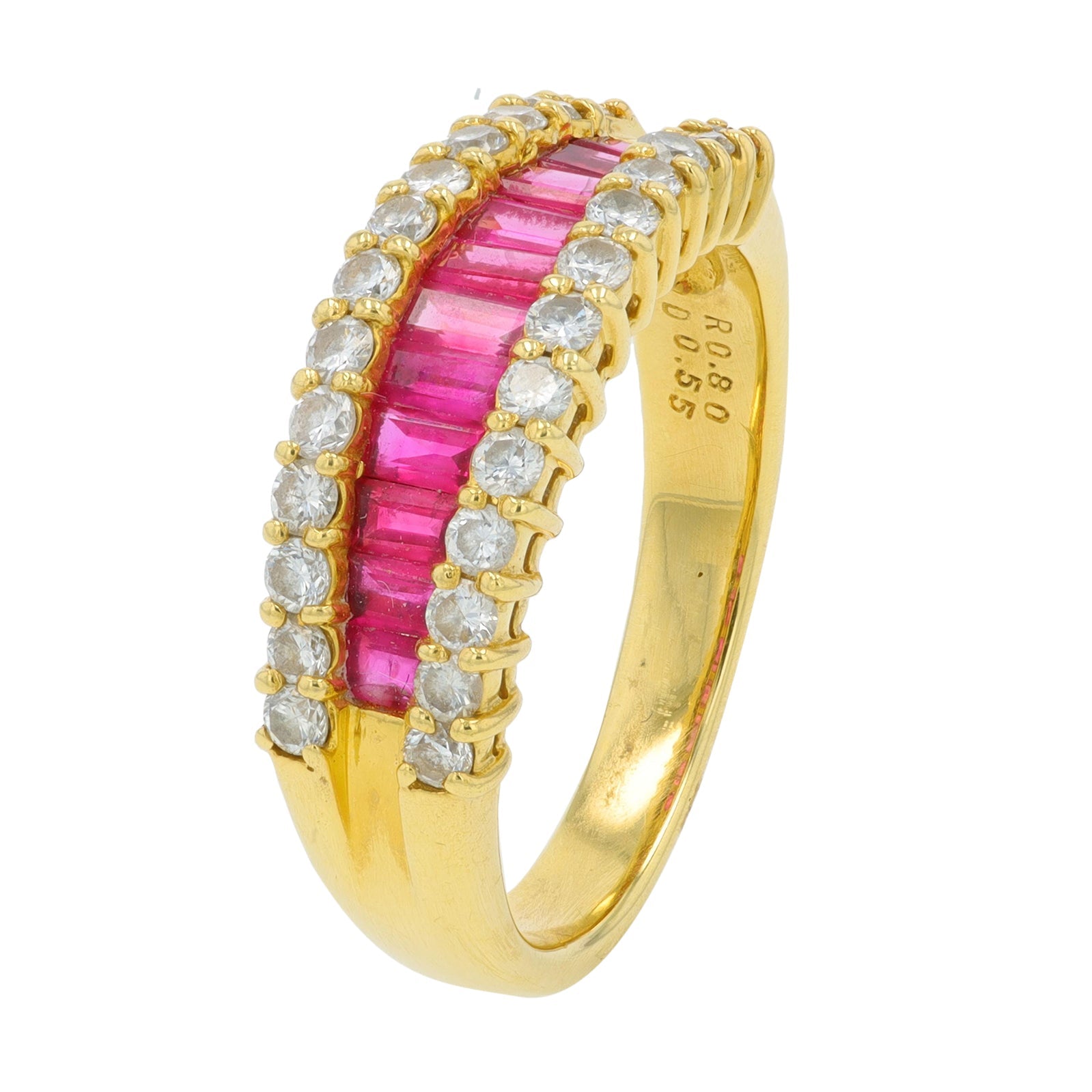 18K YG .80 CTW Ruby Band