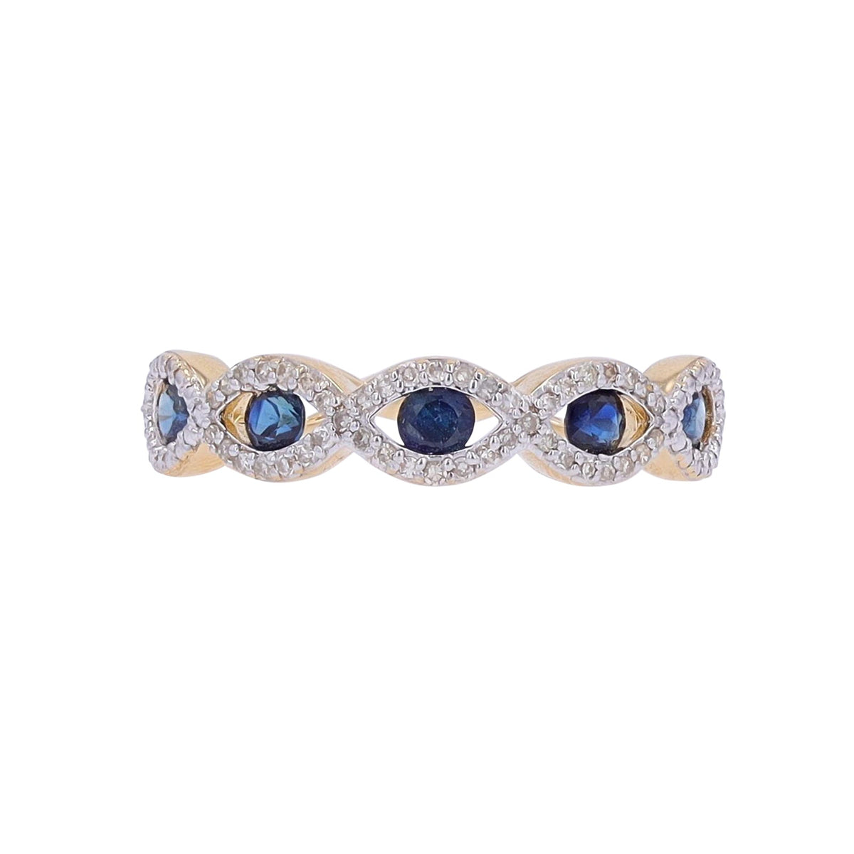14K Gemstone & Diamond Band<p><strong>More Colors Available</p></strong>