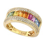14K EFFY YG 1.71 CT Multicolor Sapphire Ring