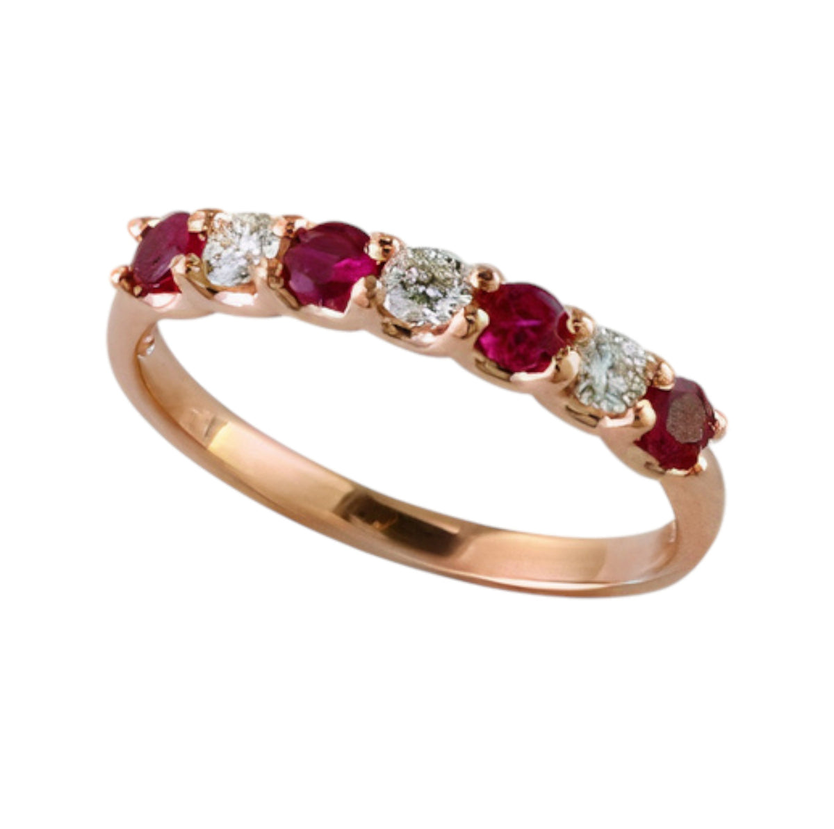14K EFFY RG 0.46 CT Ruby & 0.24 CT Diamond Band