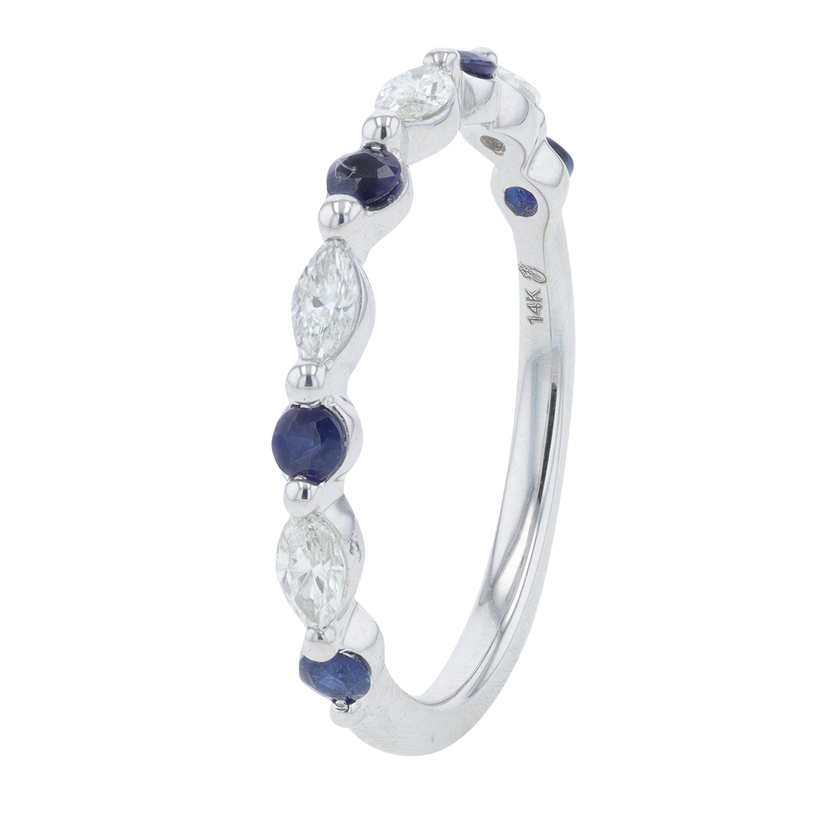 14K WG .25 CT Sapphire Band