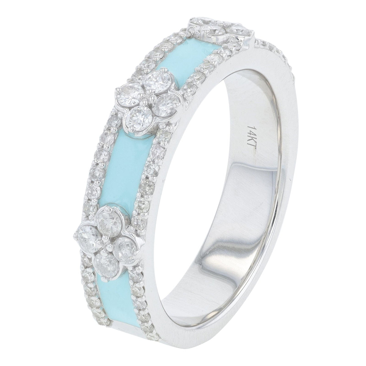 14K .60 CTW Diamond & Enamel Band<p><strong>More Colors Available</p></strong>