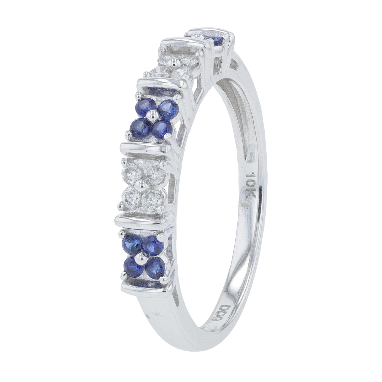 10K WG .18 CTW Sapphire Band