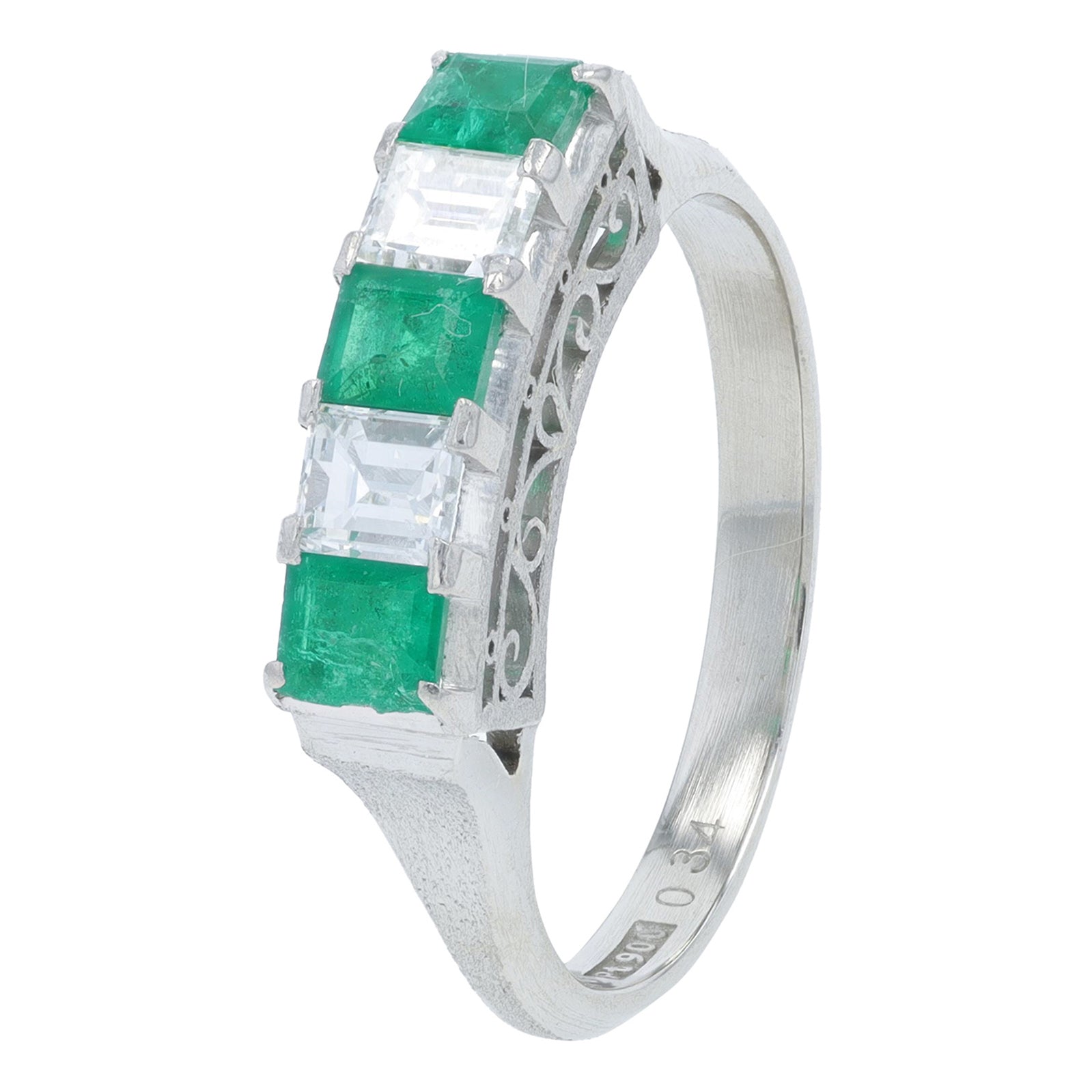 PT900 .50 CTW Emerald Ring