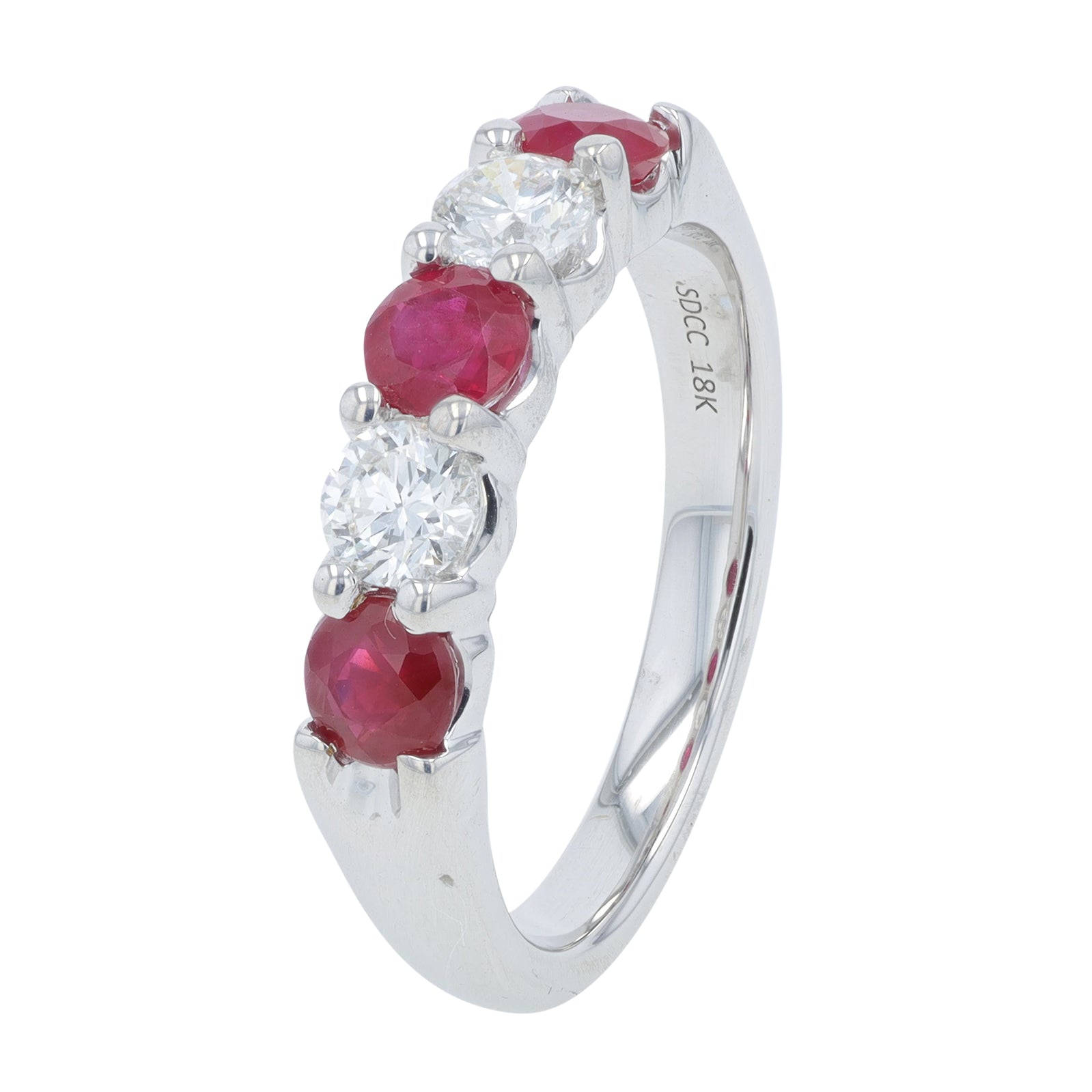 18K WG .75 CTW Ruby Band