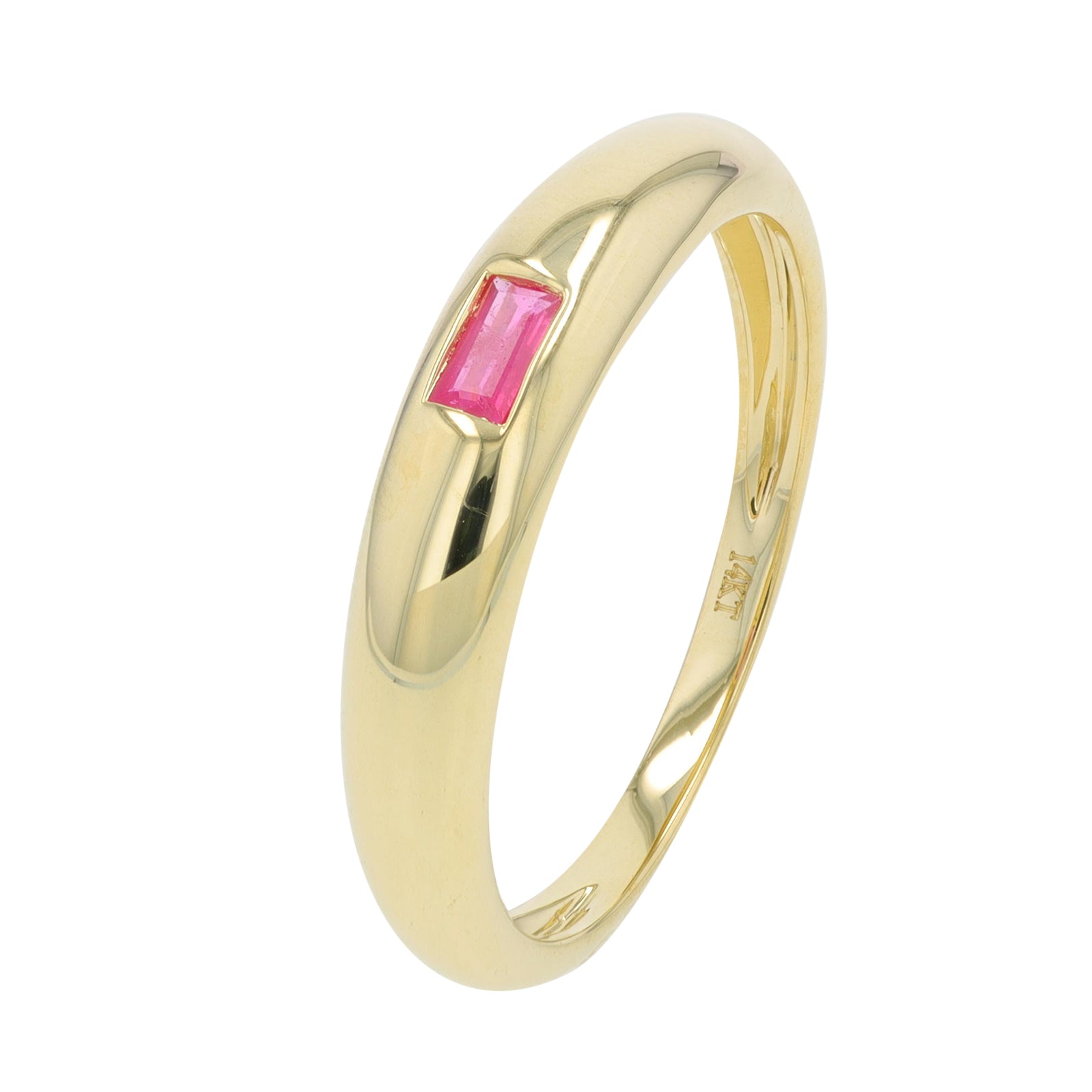 14K YG Gemstone Bezel Set Ring<p><strong>More Colors Available</p></strong>