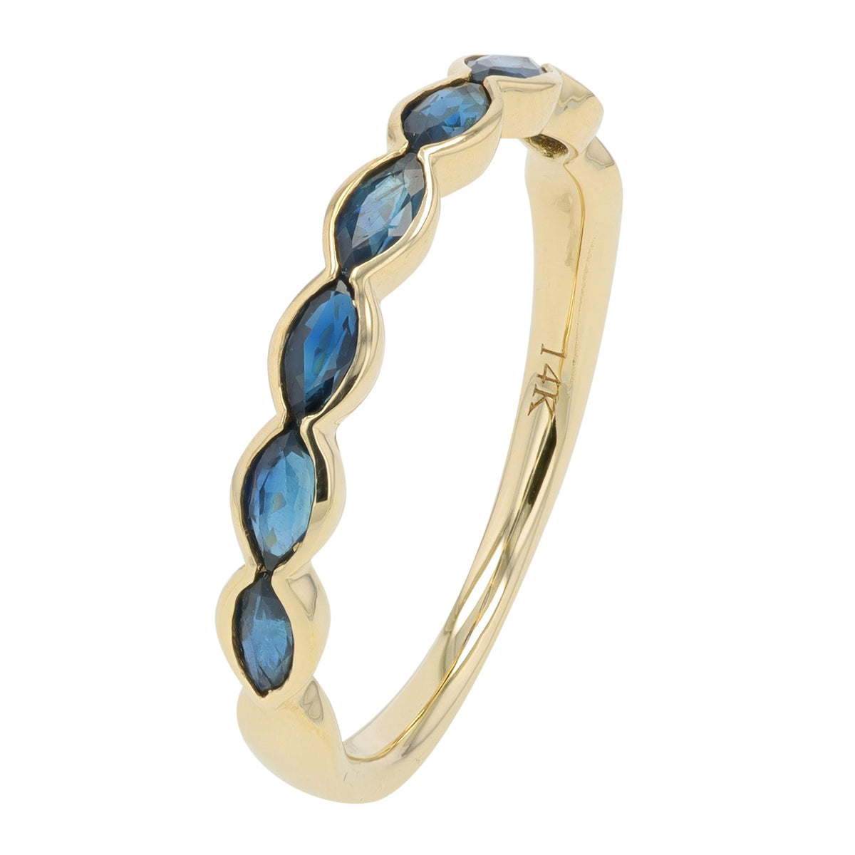 14K YG Gemstone Wavy Band<p><strong>More Colors Available</p></strong>