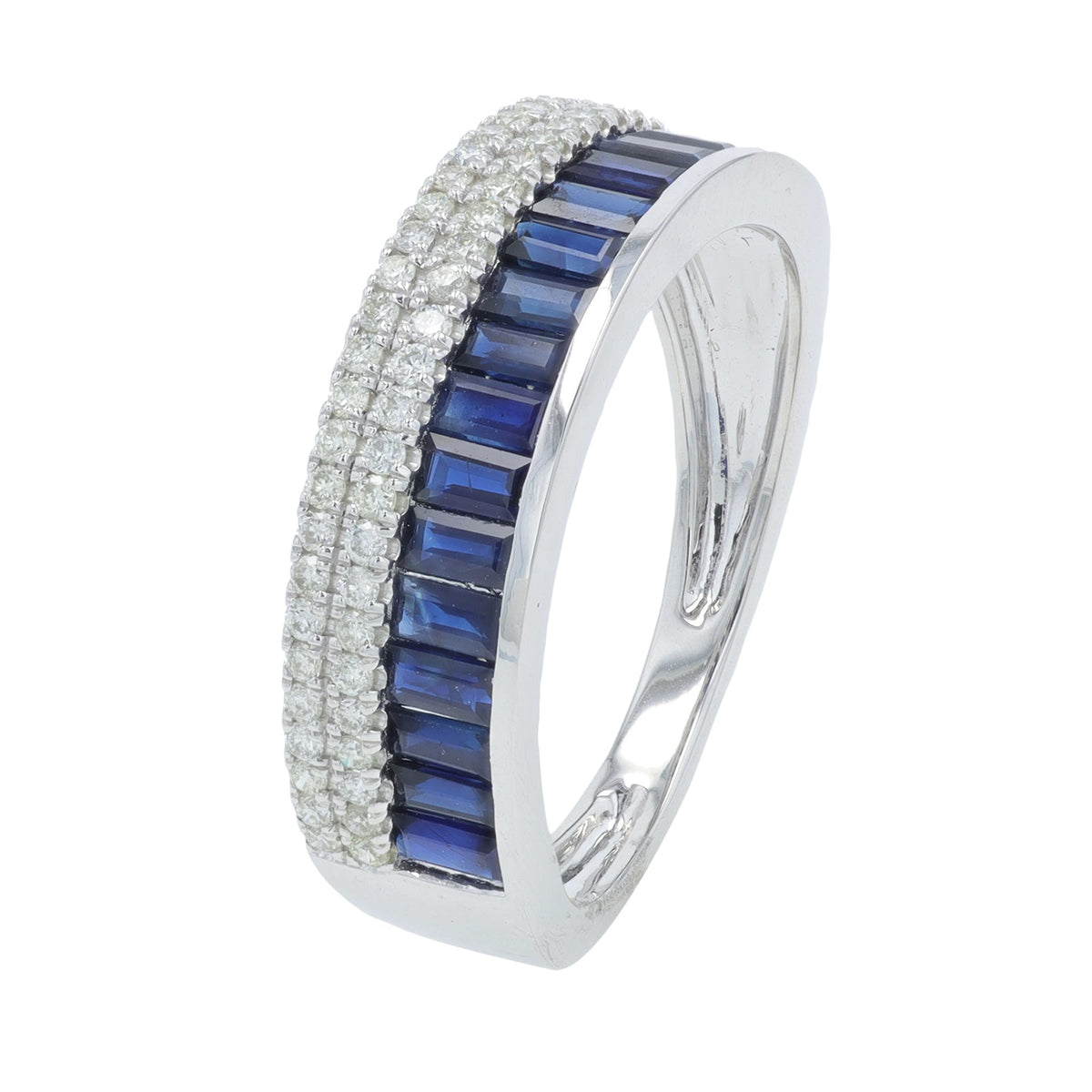 14K WG 1.20 CTW Sapphire Band