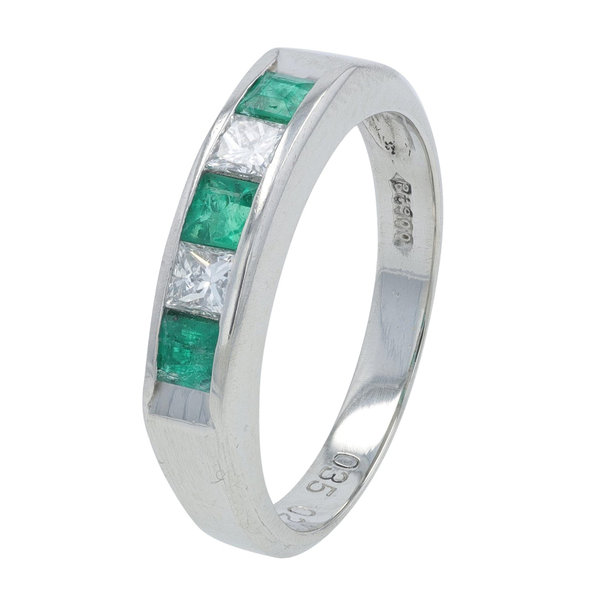 PT900 .35 CT Emerald Band
