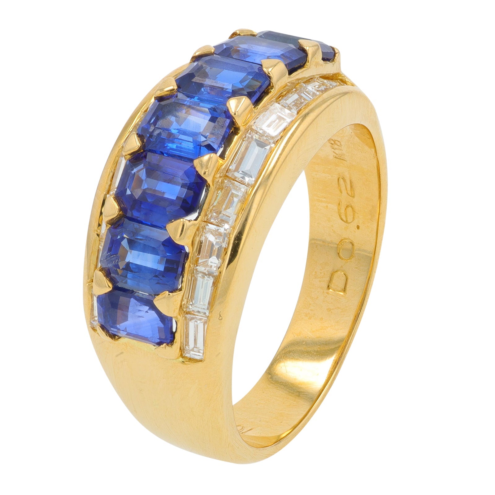 18K YG 2.72 CTW Sapphire Band