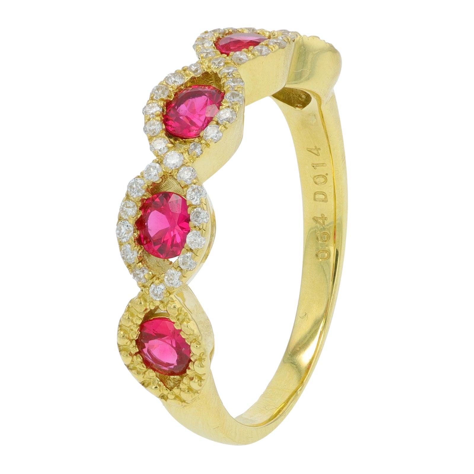 18K YG .64 CTW Ruby Band