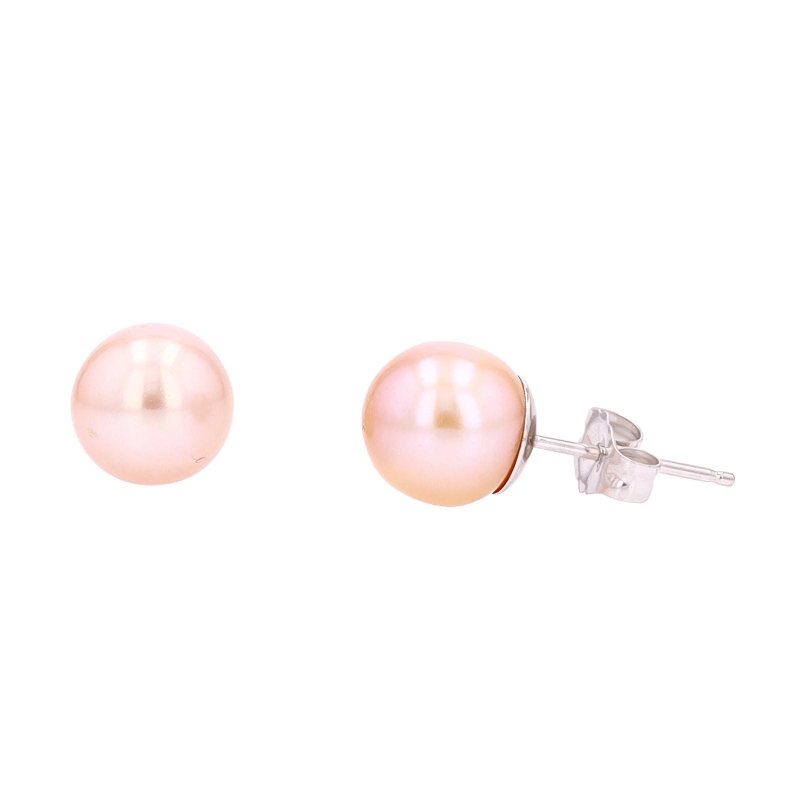 14K WG Pink Pearl Studs