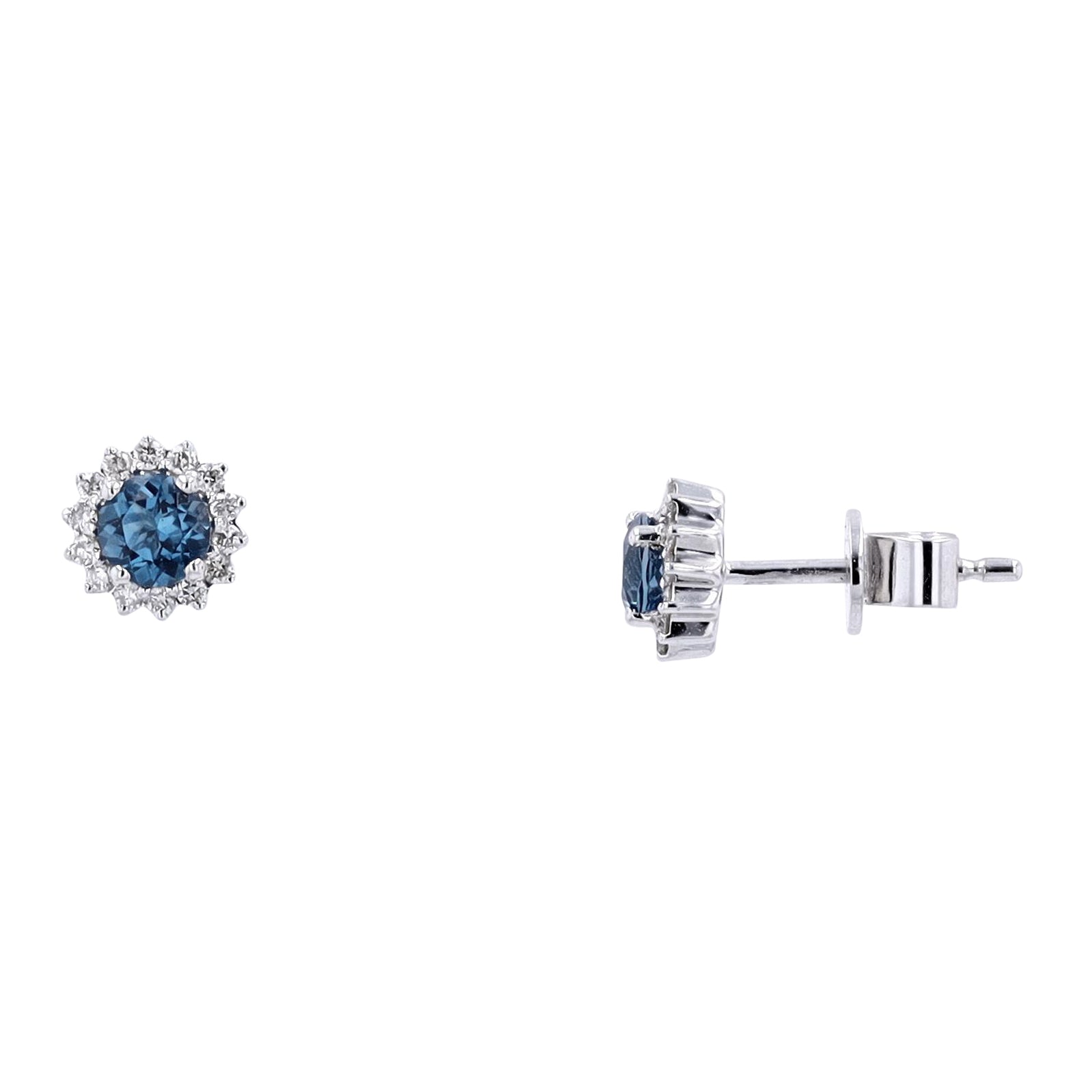 10K WG Gemstone Halo Studs<p><strong>More Colors Available</p></strong>