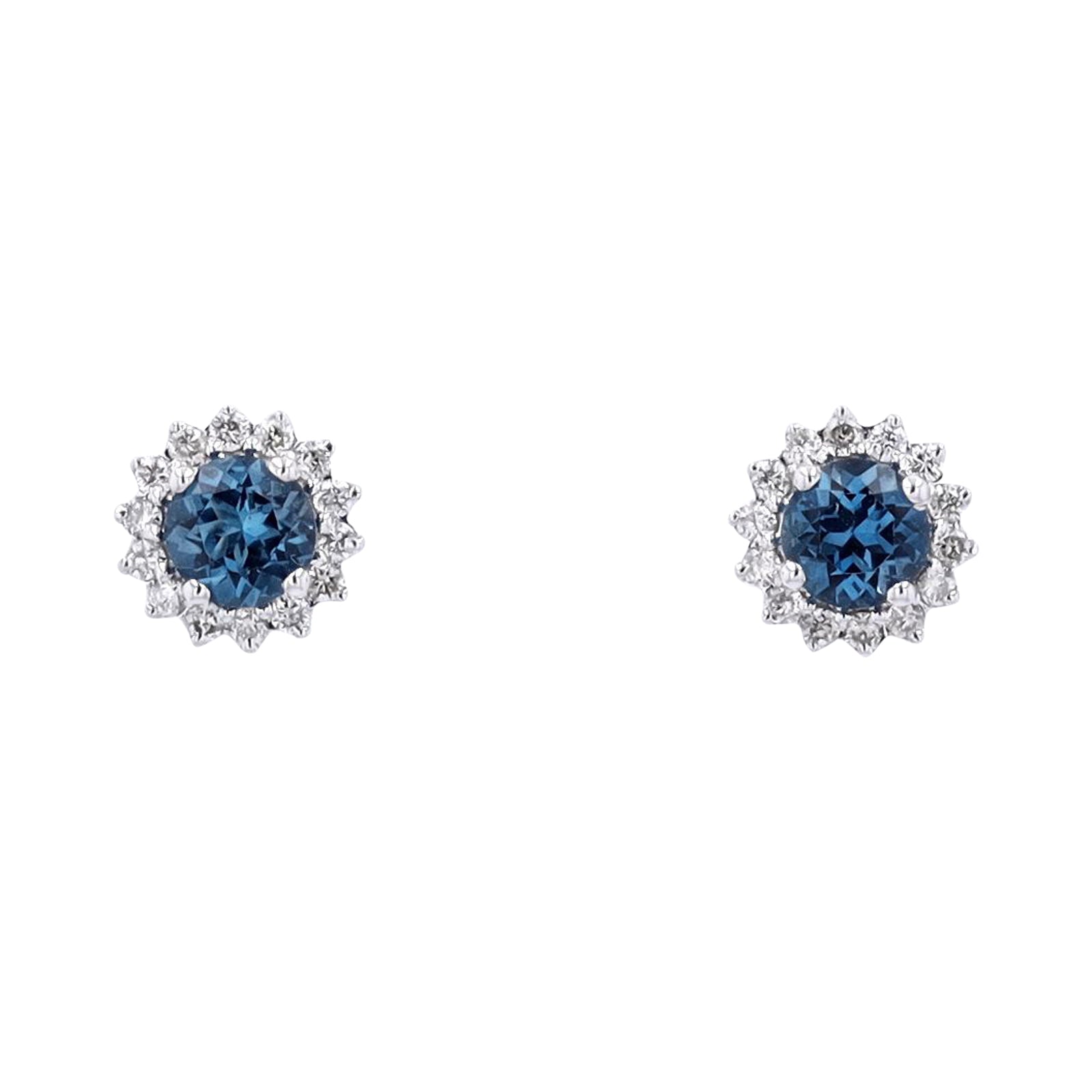 10K WG Gemstone Halo Studs<p><strong>More Colors Available</p></strong>