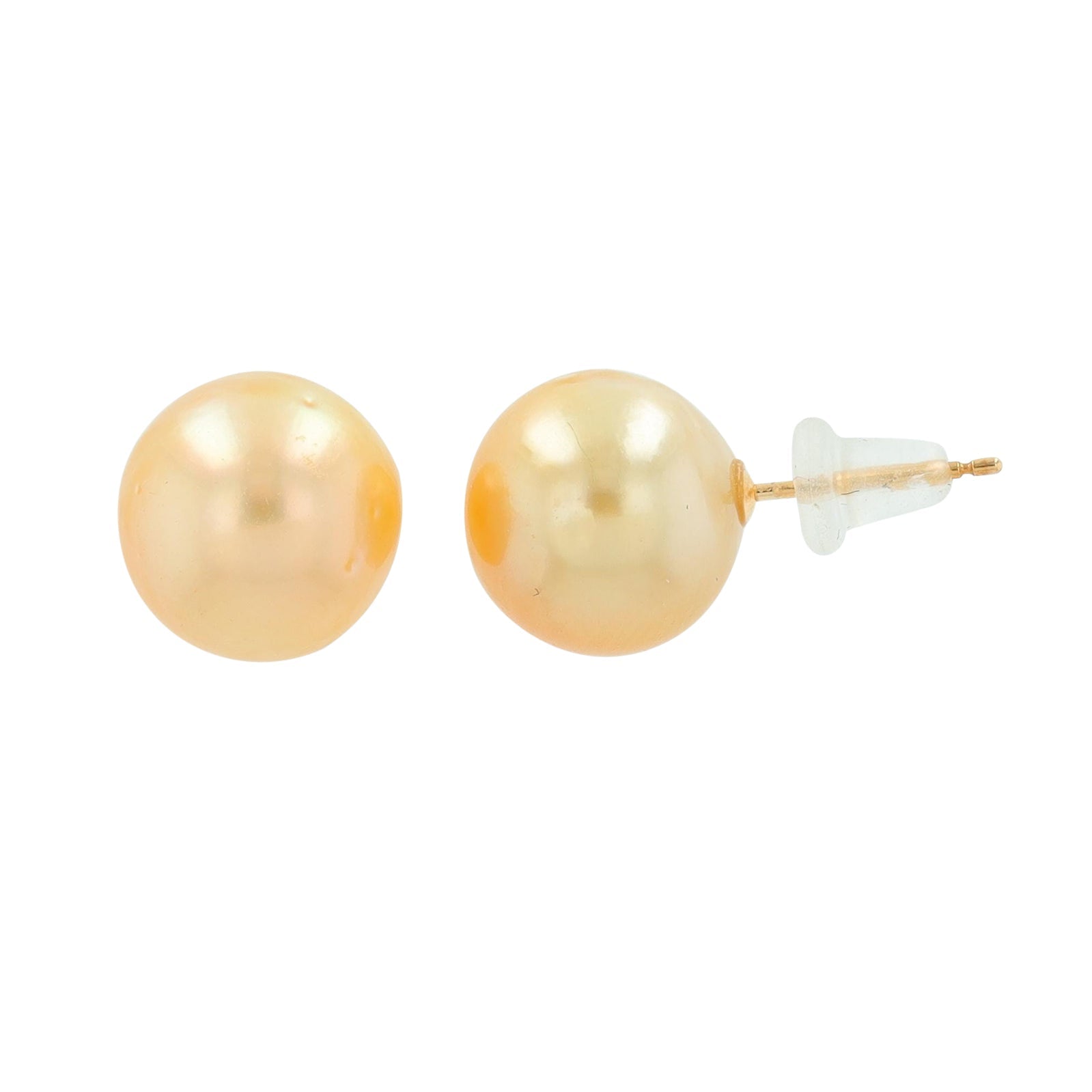 18K YG Golden South Sea Pearl Earrings
