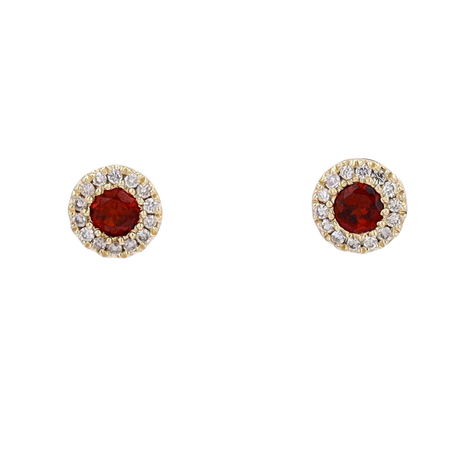 10K Gemstone Halo Studs<p><strong>More Colors Available</p></strong>