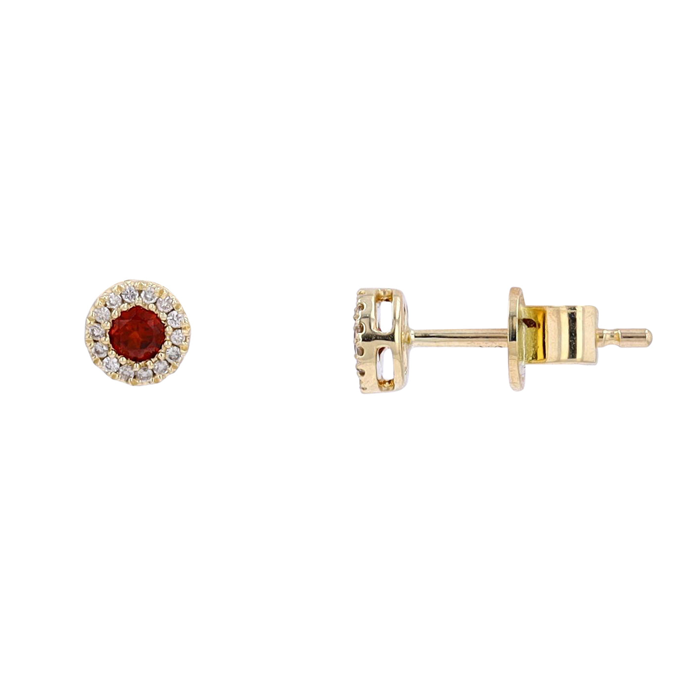 10K Gemstone Halo Studs<p><strong>More Colors Available</p></strong>