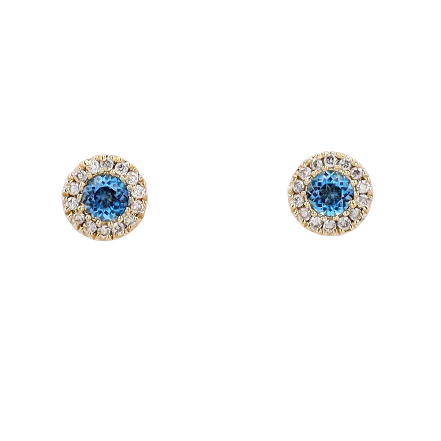 10K Gemstone Halo Studs<p><strong>More Colors Available</p></strong>