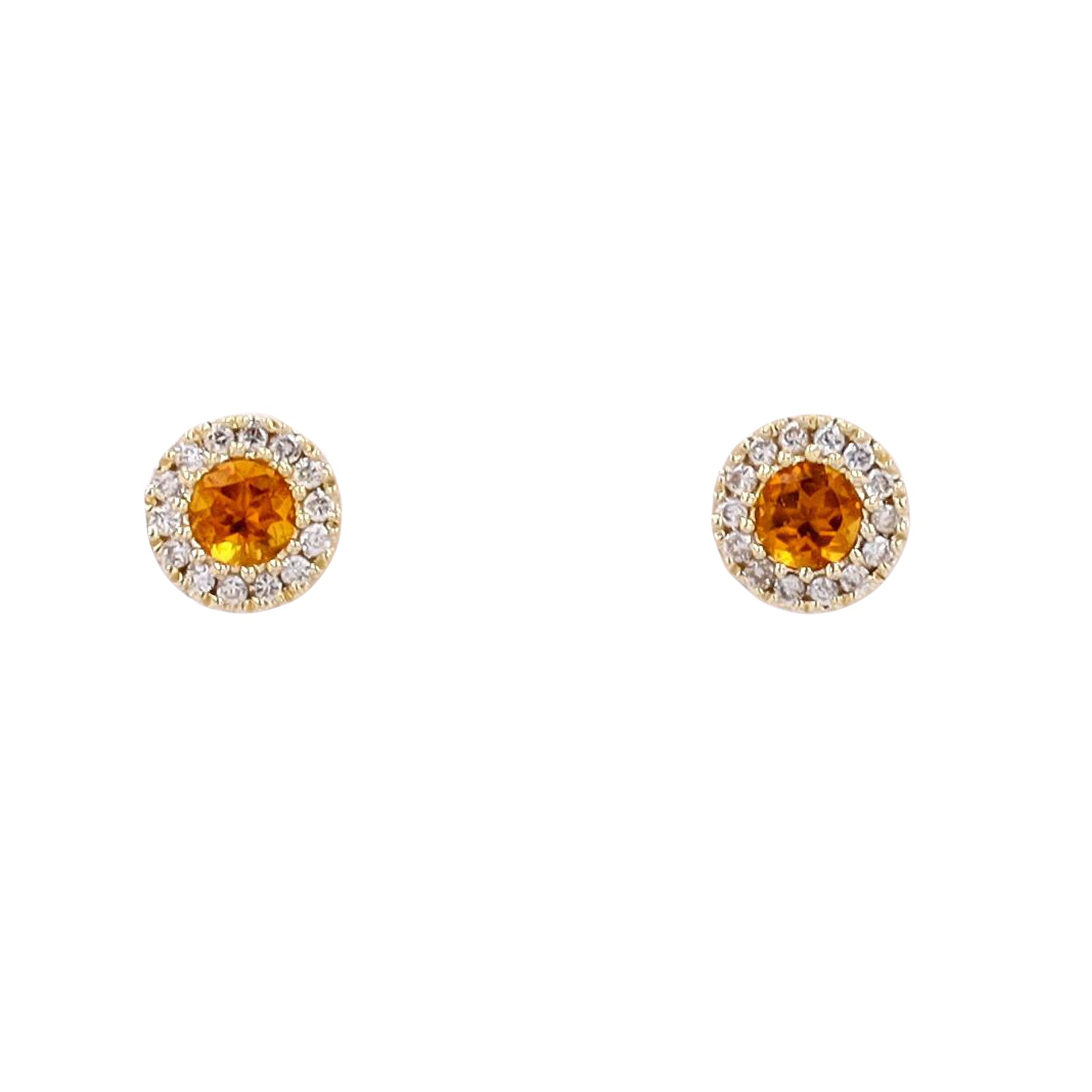 10K Gemstone Halo Studs<p><strong>More Colors Available</p></strong>