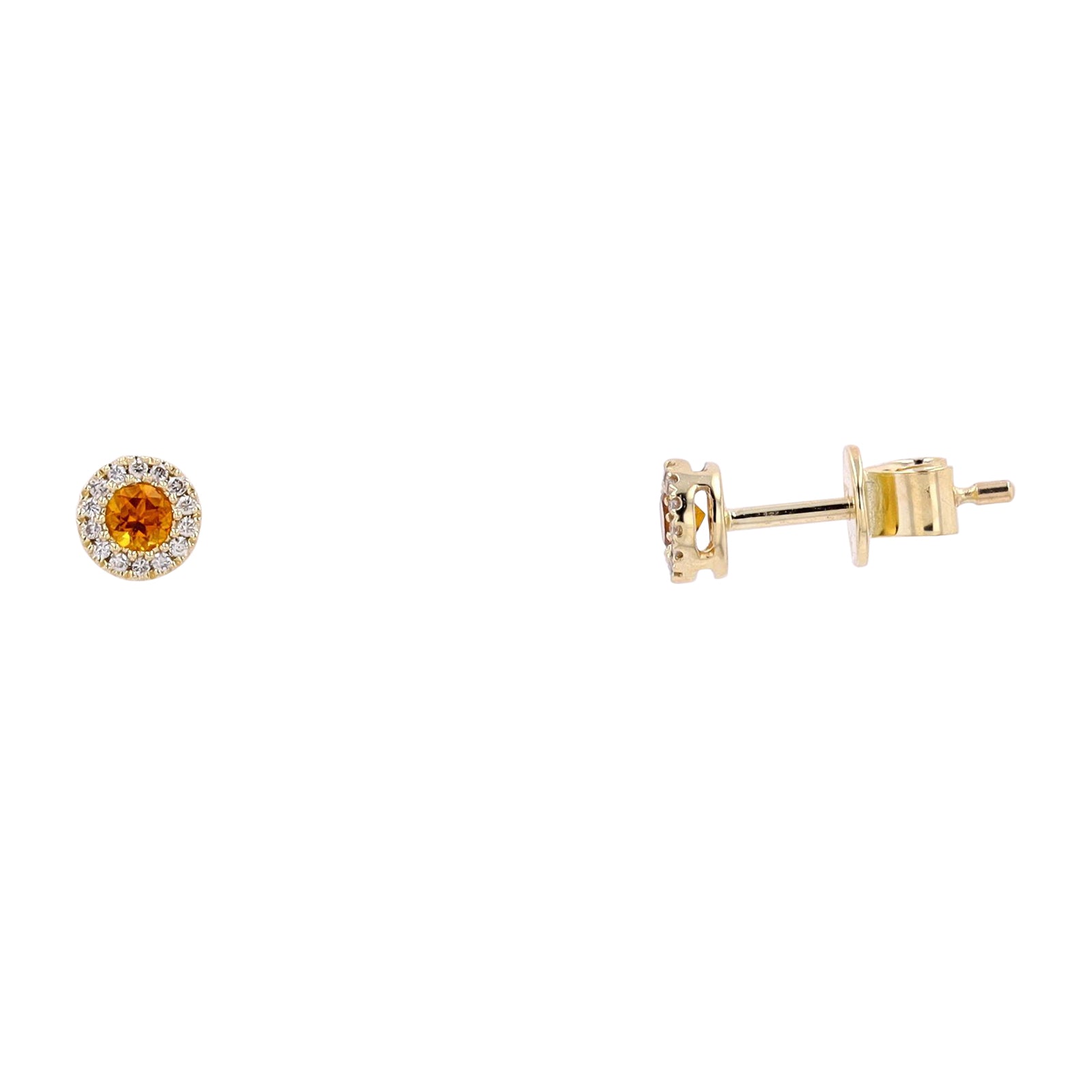 10K Gemstone Halo Studs<p><strong>More Colors Available</p></strong>
