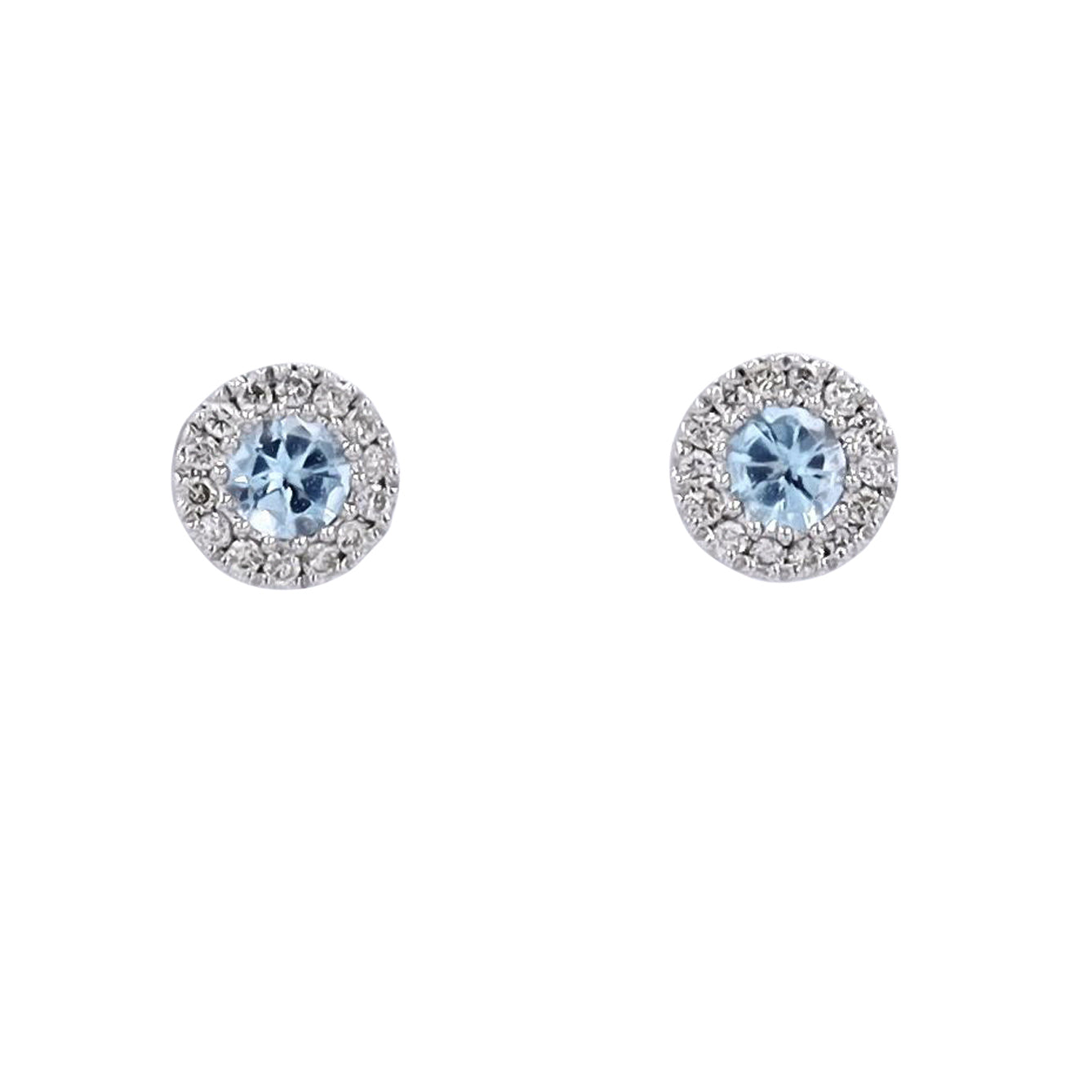 10K Gemstone Halo Studs<p><strong>More Colors Available</p></strong>
