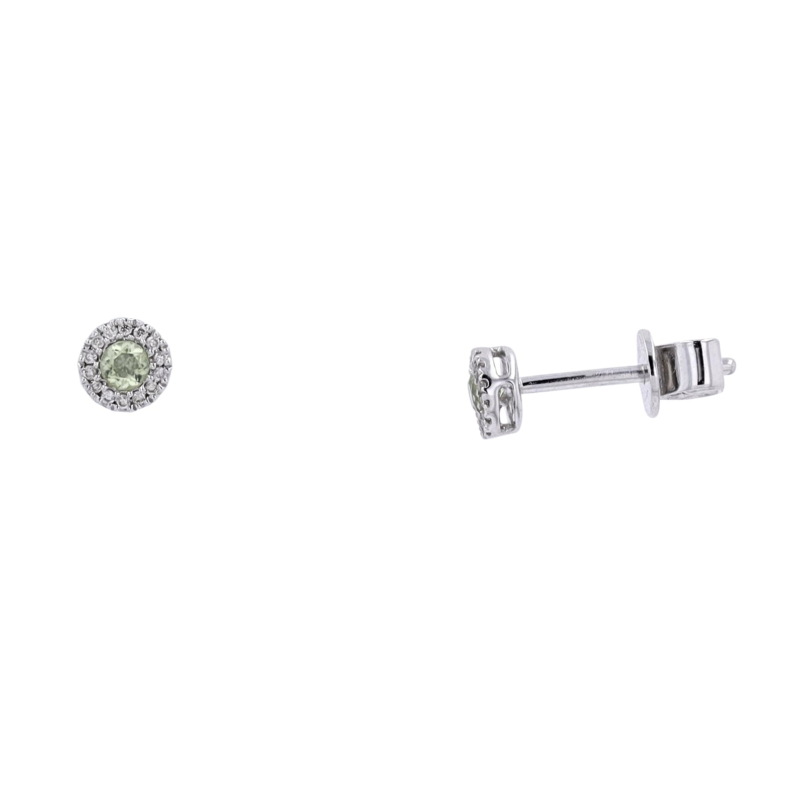 10K Gemstone Halo Studs<p><strong>More Colors Available</p></strong>