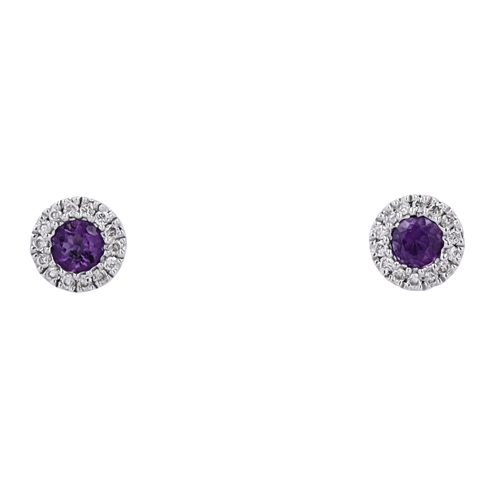 10K Gemstone Halo Studs<p><strong>More Colors Available</p></strong>
