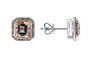 14K TT 3.35 CT Morganite Halo Earrings
