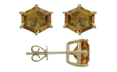 14K EFFY YG 3.80 CT Citrine Studs