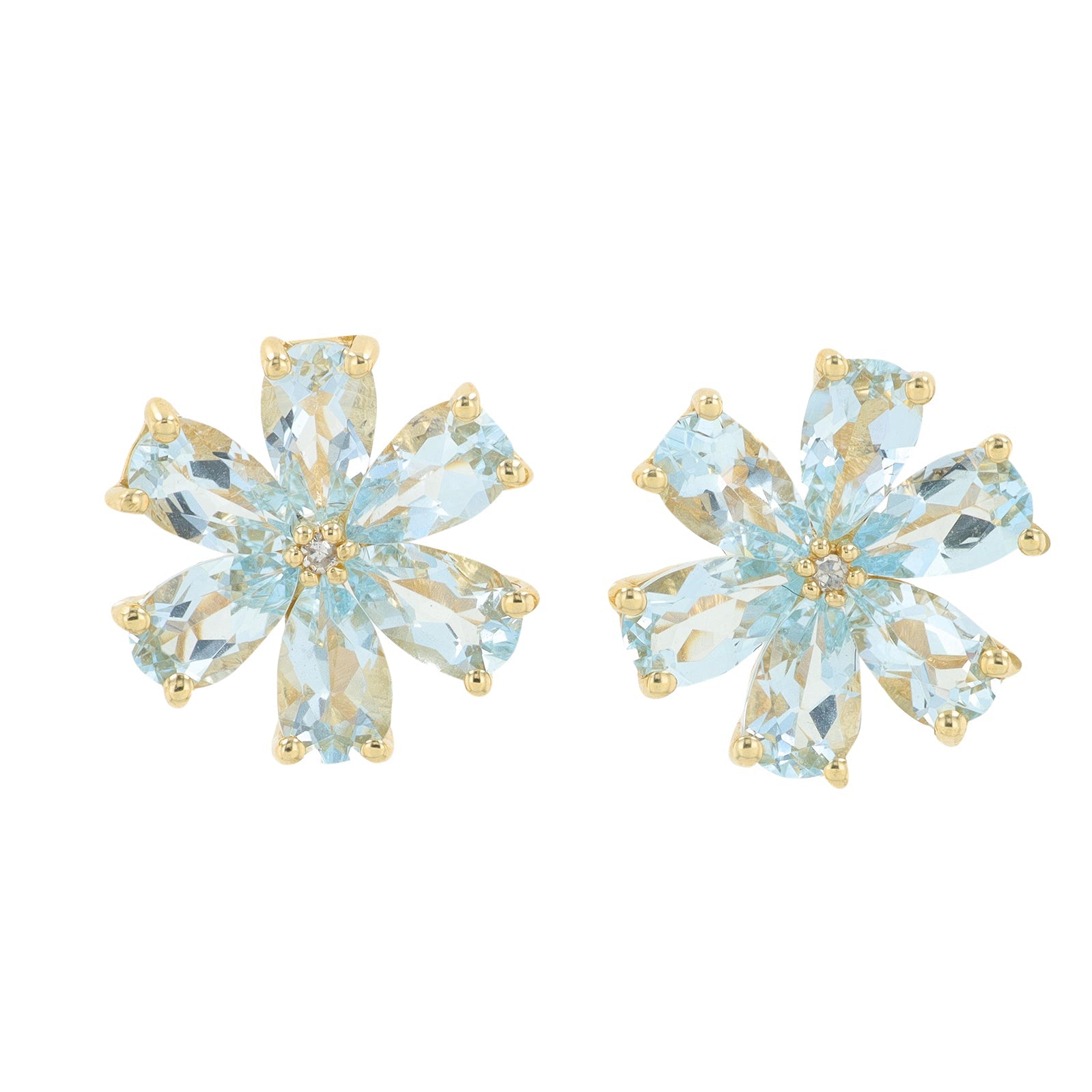 14K Gemstone Flower Studs<p><strong>More Colors Available</p></strong>