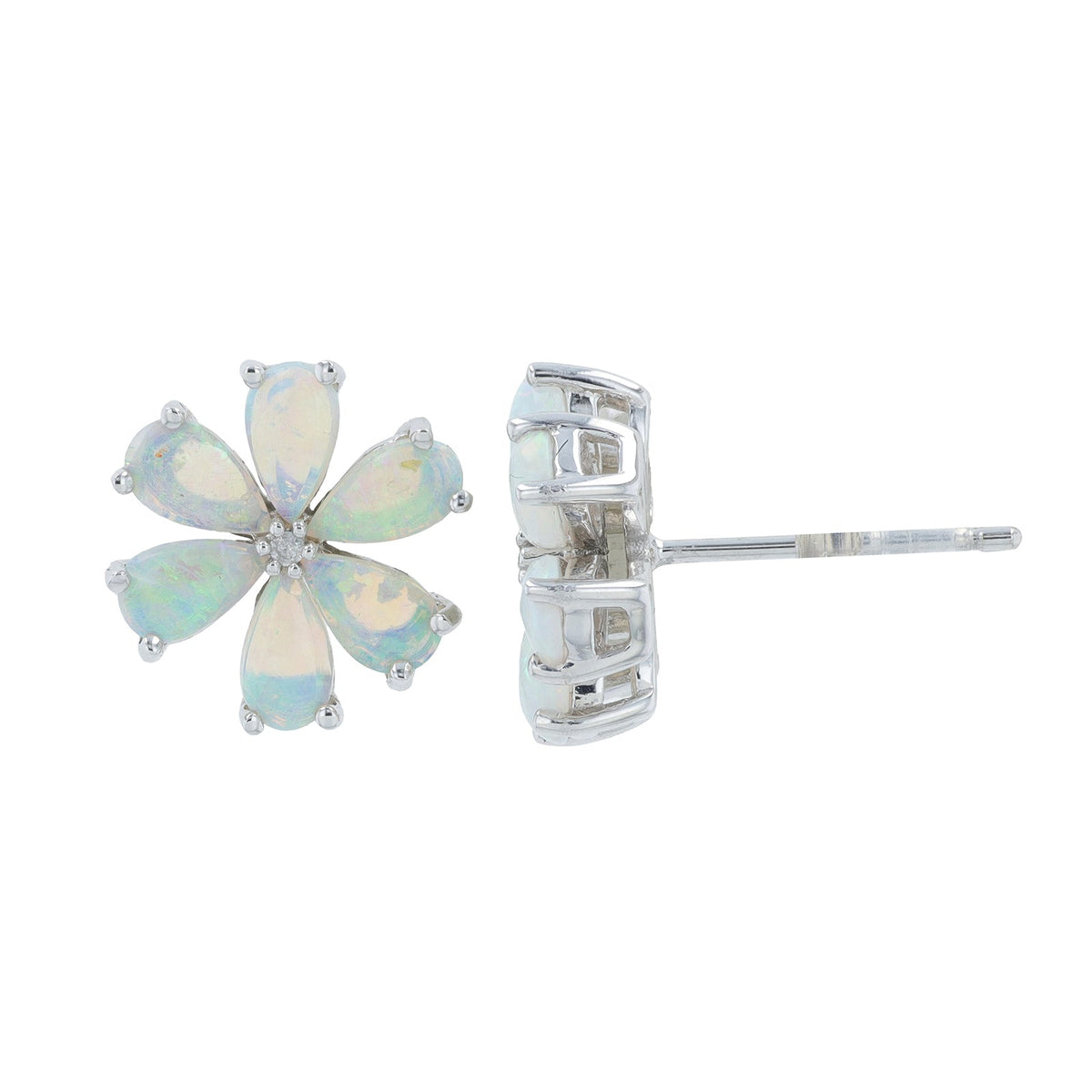 14K Gemstone Flower Studs<p><strong>More Colors Available</p></strong>