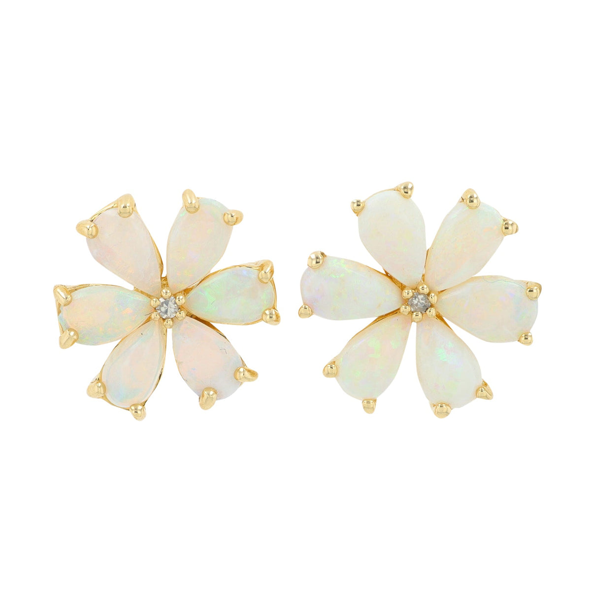 14K Gemstone Flower Studs<p><strong>More Colors Available</p></strong>