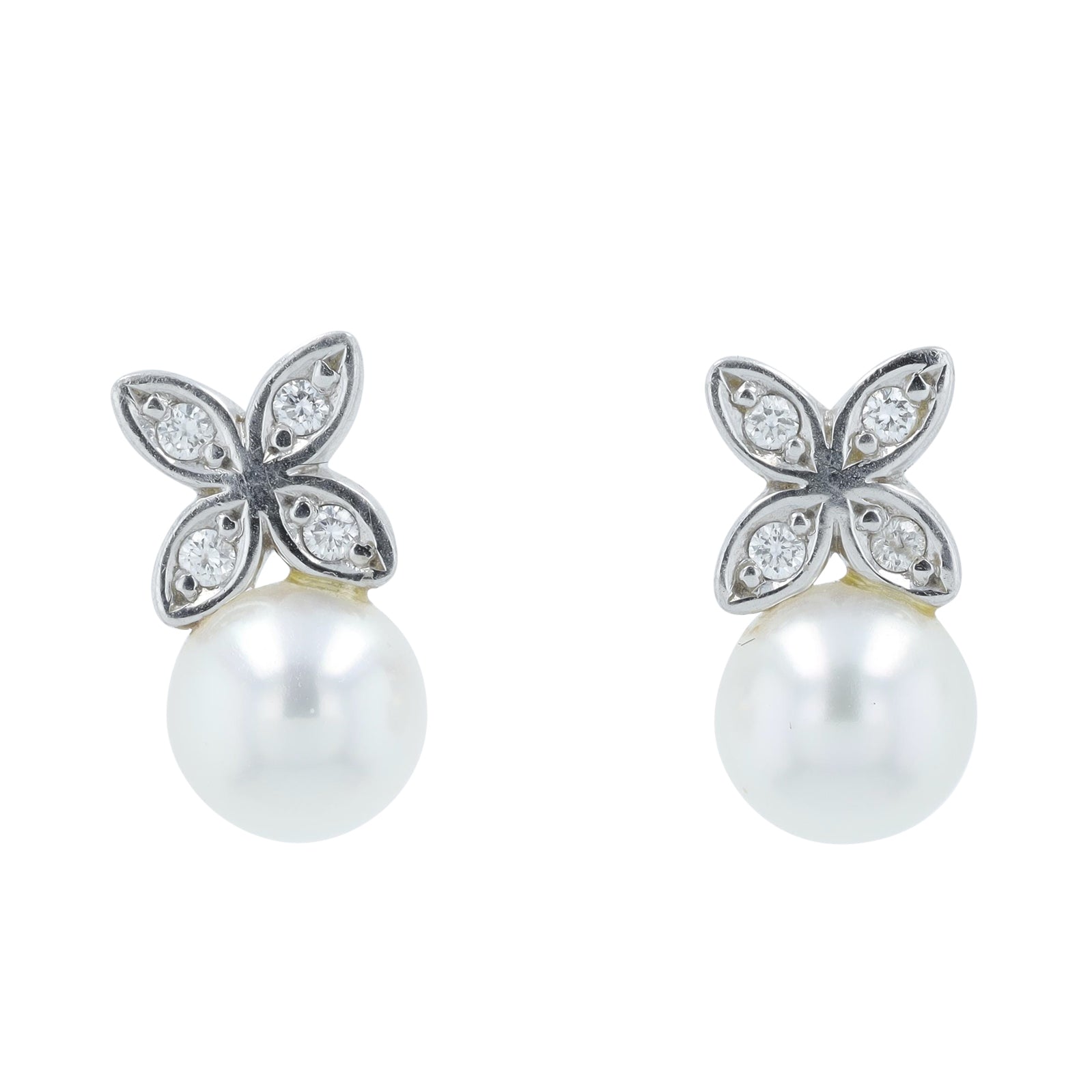 18K WG Mikimoto Pearl Earrings