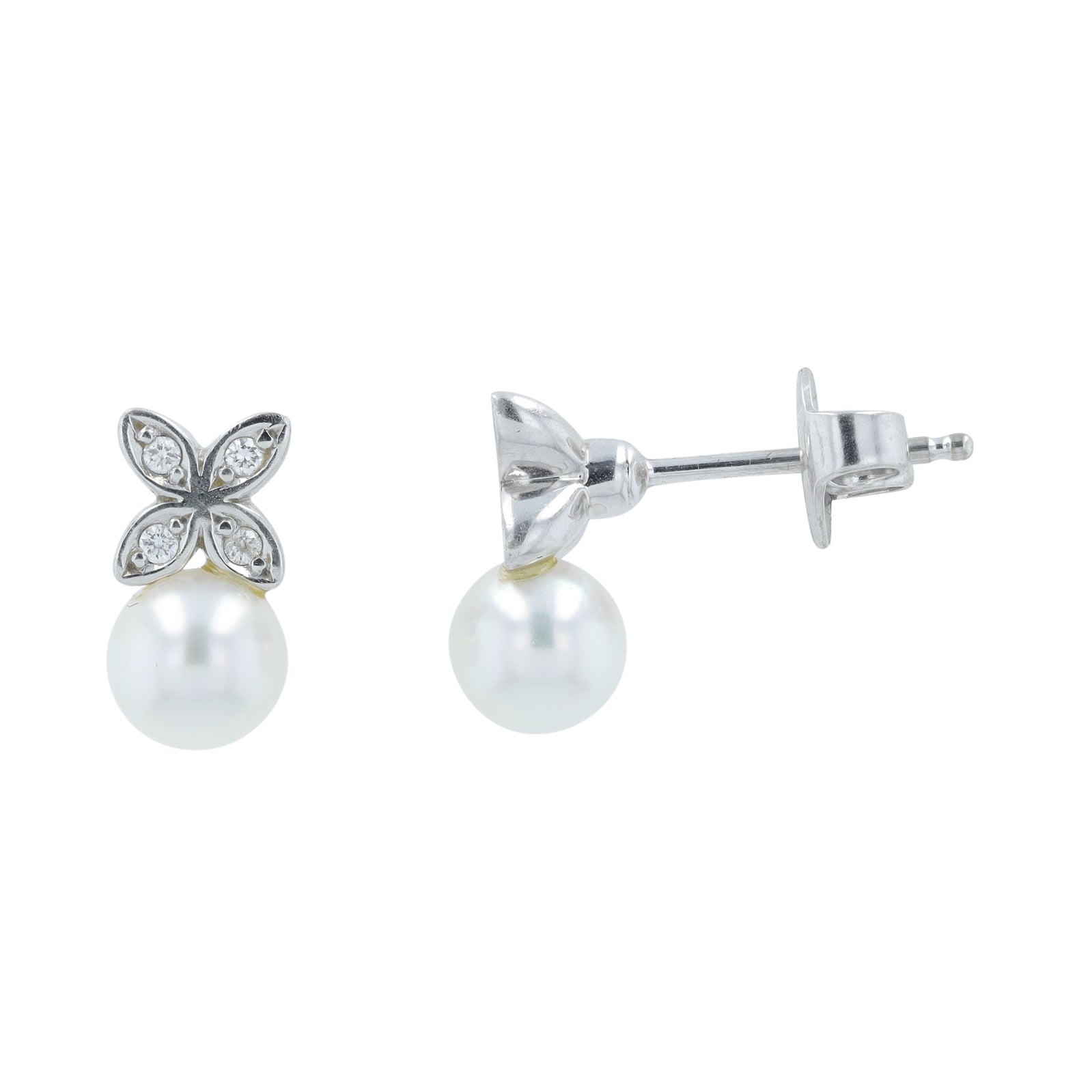 18K WG Mikimoto Pearl Earrings