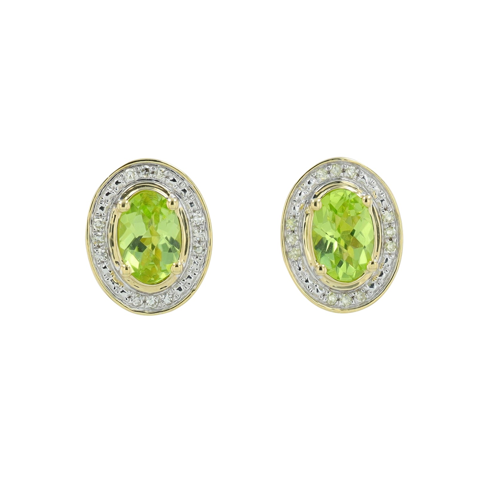 10K Gemstone Center Oval Studs<p><strong>More Colors Available</p></strong>