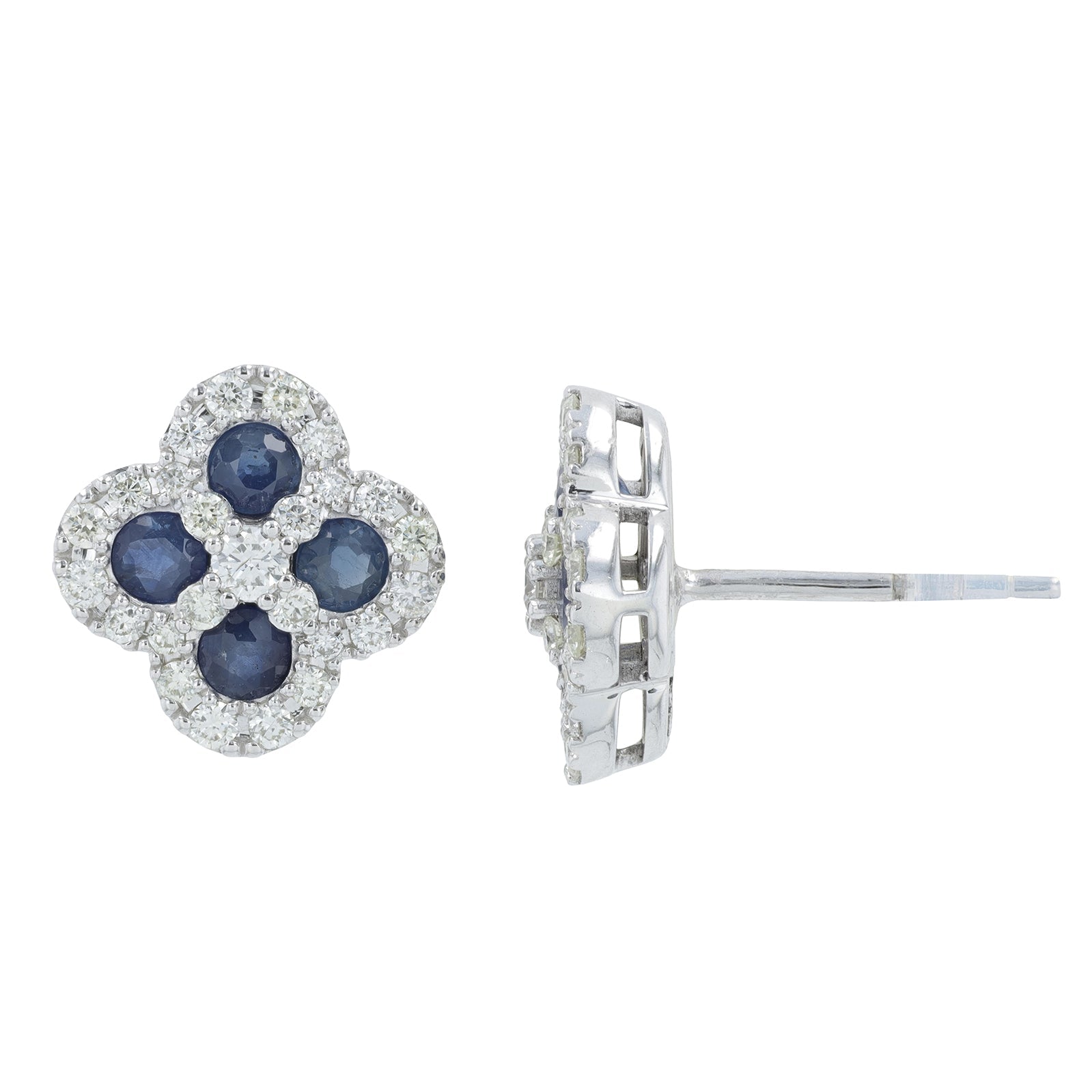 14K WG 1.25 CTW Sapphire Earrings