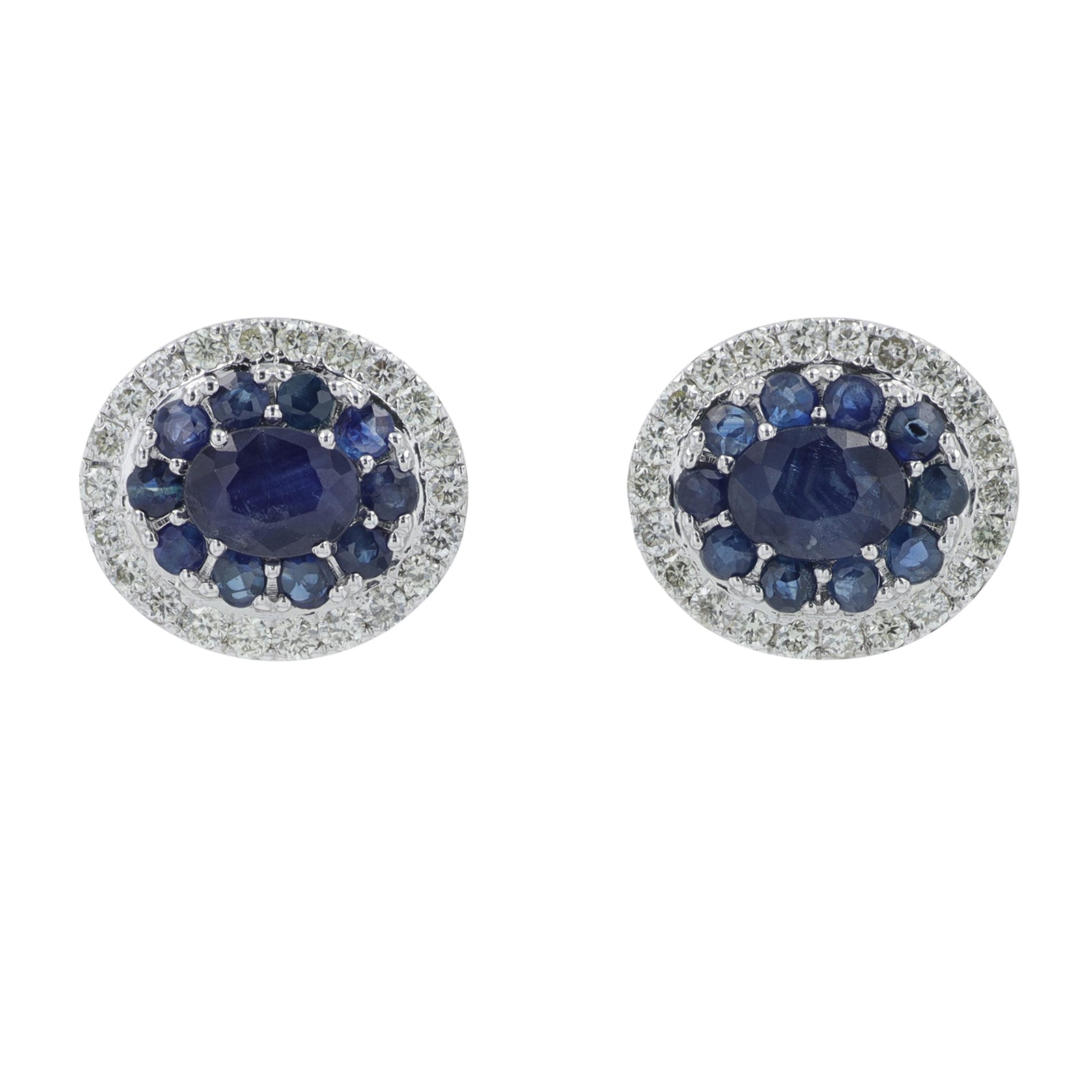 14K WG Gemstone Oval Studs<p><strong>More Colors Available</p></strong>