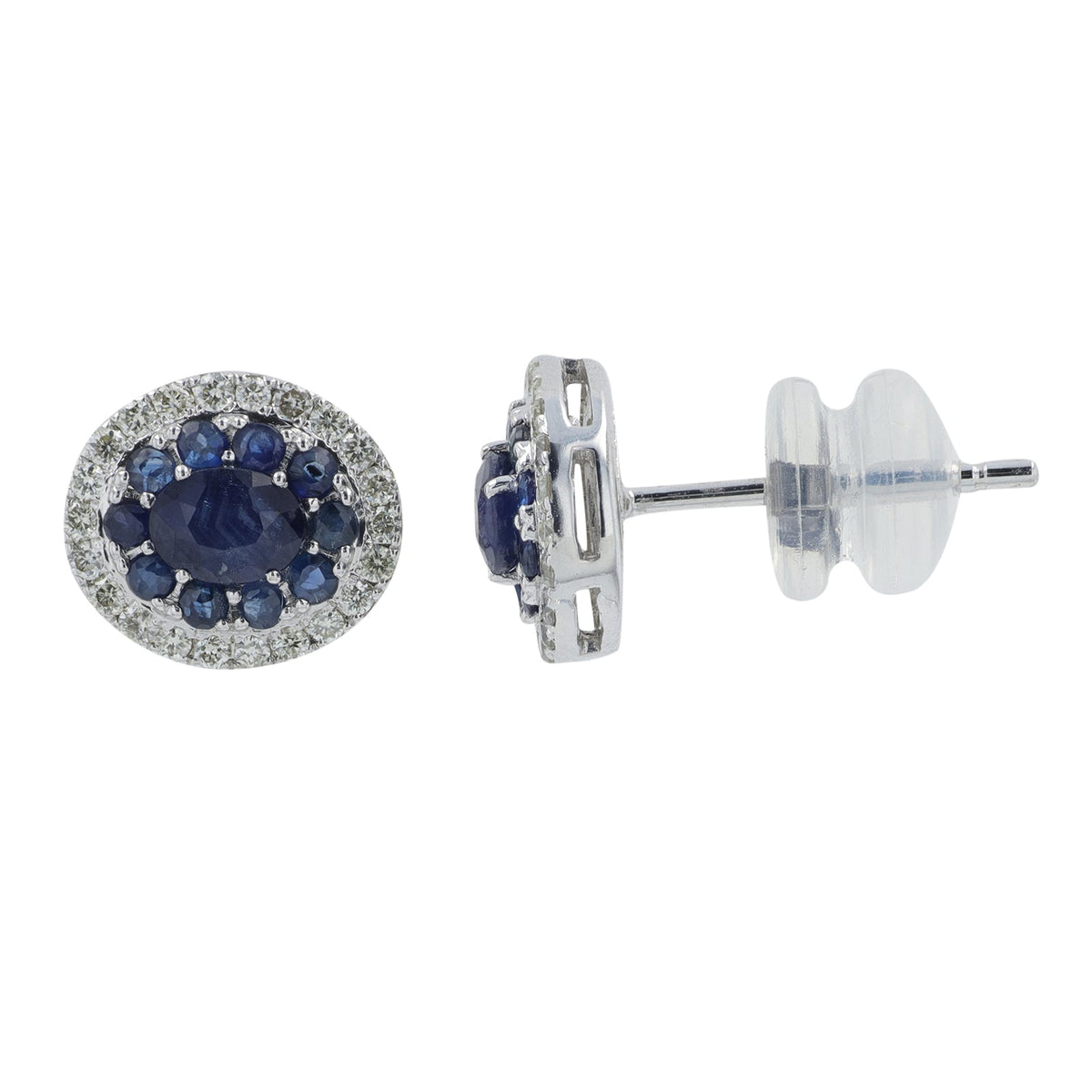 14K WG Gemstone Oval Studs<p><strong>More Colors Available</p></strong>